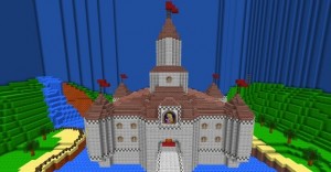 Princess Peach's castle, now in Minecraft style.