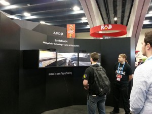 GDC '14 - AMD demonstrating EyeInfinity with Battlefield 4.